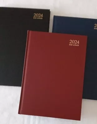 New 2024 A4/A5 Diary Casebound Day/Week To View Hardback Desk Planner Diary • £8.49