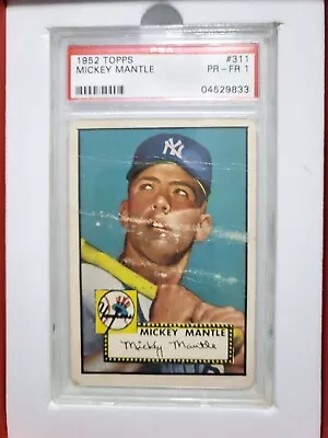 1952 Topps Mickey Mantle #311 Rookie PSA 1 PR - FR / Great Centering!!! • $30000