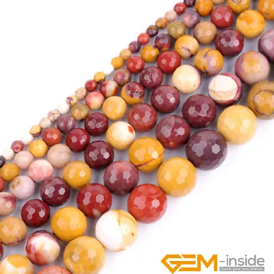 Natural Mookaite Jasper Stone Faceted Round Loose Beads For Jewelry Making 15  • $8.50