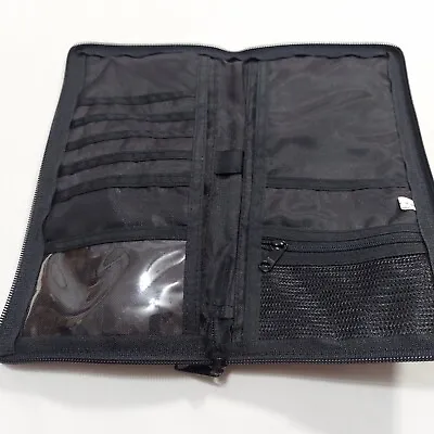 Vintage EDDIE BAUER Leather Cover Nylon Inside Travel/Passport Wallet/Organizer • $19