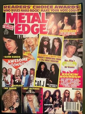 Metal Edge Magazine - February 1995  **megadeth /danzig /alice Cooper/ Candlebox • $12.99