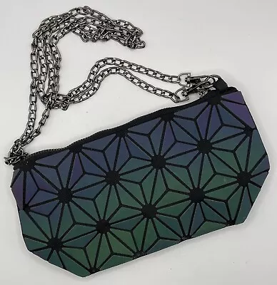 BAO BAO Issey Miyake Iridescent Blue Green Purple Prism Chain Small Purse Bag • $39.99