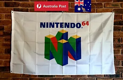 Nintendo 64 Gamers Flag Mancave Gaming Room Memorabilia Collectors 150x90cm 🏴‍☠ • $24.95