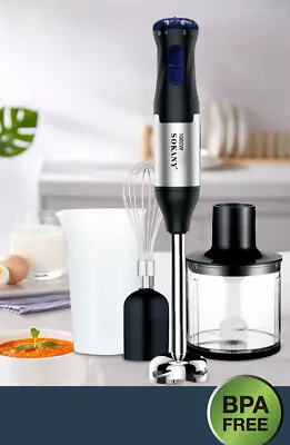 UK 1000W 4 In 1 6 Speed Powerful Hand Held Electric Food Blender Mixer Stick • £26.99