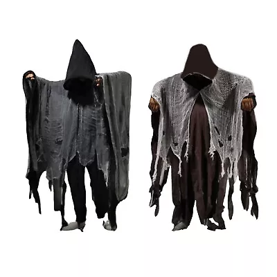 Adult Grim Reaper Costume Mens Phantom Halloween Horror Robe Cloak Fancy Dress • £15.98