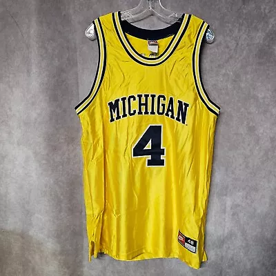 Vintage 90s Nike Authentic Michigan Wolverines Fab 5 Chris Webber 4 Jersey 48 XL • $199.99