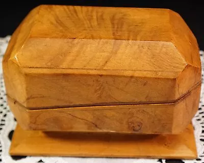 $59.95 • Buy Antique One Of A Kind Trinket Jewelry Box Wooden Coffin Style Slant Hinge NEAT