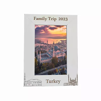 Turkey Skyline Personalised Wooden Photo Frame  Holiday Memories Keepsake Gift • £9.99