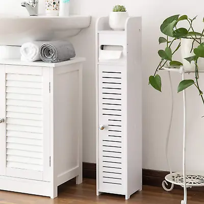 $37.99 • Buy Toilet Paper Roll Holder With Slim Shelf, Bathroom Storage Organizer Accessories