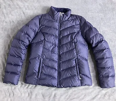 EDDIE BAUER EB550 Women Large Tall Goose Down Puffer Jacket Coat Zip ISSUES • $31.12
