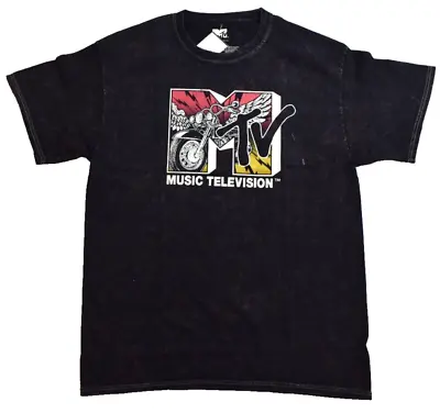 MTV Mens Music Television Motorcycle Wings Black Shirt NWT S-2XL • $9.99