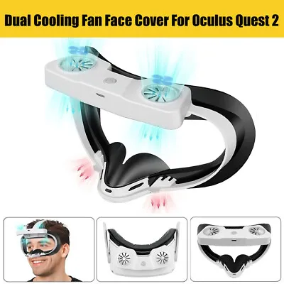 Upgraded Dual Cooling Fan Face Cover Cushion+Nose Pad For Meta Oculus Quest 2 VR • $52.99