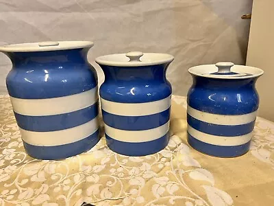 T G Green Cornish Ware Un  Named 17 15 13cm Storage Jars • £13.49