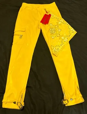 Guapi Yellow Leather Skinny Pants Size 30/32 • $100