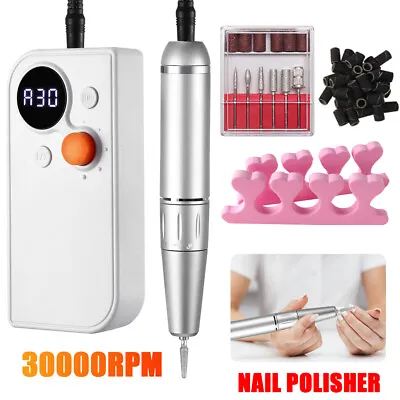 30000RPM Wireless Electric Nail Drill Machine E File Manicure LED Art Drill Kits • $46.99