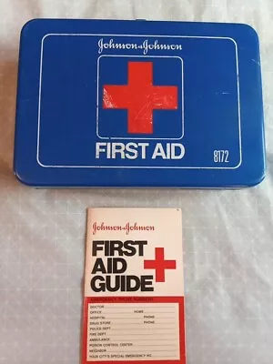 Vintage 1980s Johnson And Johnson Wall Mount First Aid Kit Metal Box 8172 • $16.99