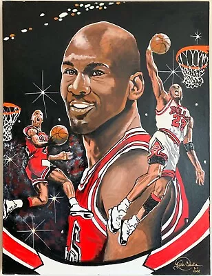 Michael Jordan Original Chicago Bulls 36x48 Oil Painting Signed By Kevin Charles • $2499.99