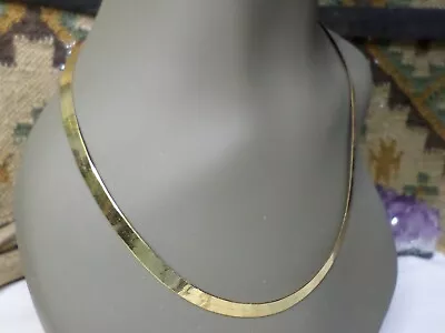 Sterling Milor Italy Gold Herringbone Necklace - 19  • $7.99
