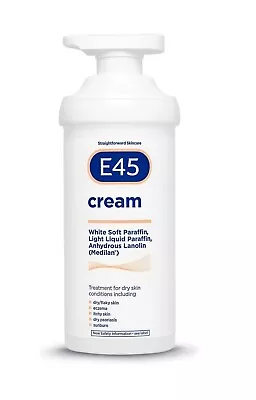 New E45 Cream Pump Itch Relief Dermatological Skin Care Cream 500g Free Shipping • £13.99