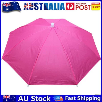 $10.39 • Buy Fishing Umbrella Hat Foldable Outdoor Sun Shade Waterproof Cap (Rose) AU