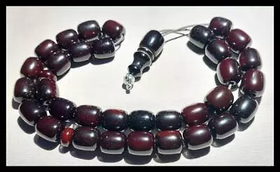 ANTIQUE  85Grs  VERY OLD GERMAN CHERRY   BAKELITE FATURAN  33+1 BEADS ROSARY • $240