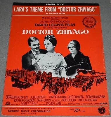 VINTAGE SHEET MUSIC LARA'S THEME From DOCTOR ZHIVAGO By JARRE COPYRIGHT 1965   • $4.95