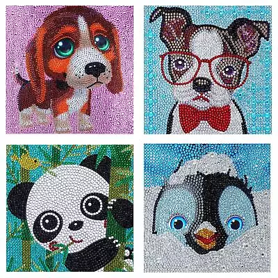 4 Pack Diamond Art Kids Cute Small 5D Diamond Painting Crystal Embroidery • $20.88