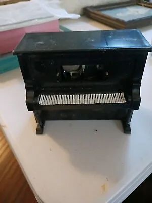 Vintage Miniature Dollhouse  Upright Player Piano Or Music Box  4” Plays STING • $9.75