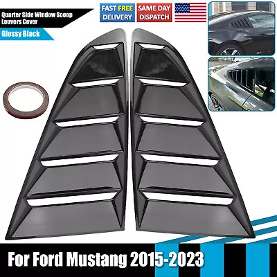 2pcs Glossy Black Side Vent Window Scoop Louver Cover For Ford Mustang 2015-2023 • $33.99