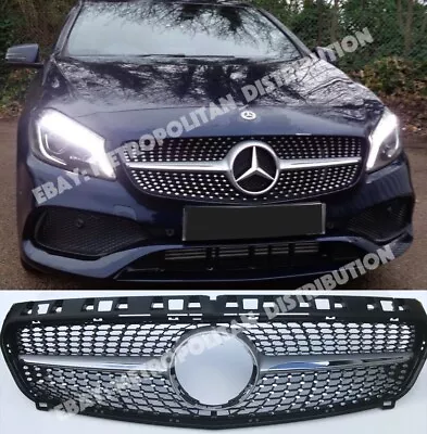 Mercedes A W176 2012-15 Silver Diamond GRILLE AMG Sport A45 A200D A220D A180 CDI • $125.06