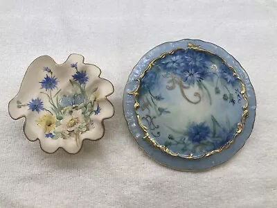 Vintage Hand Painted & Signed Tea Tile Trivet Plate & Shell Dish • $22.99