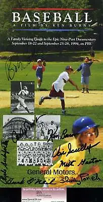 Vin Scully Jsa Signed By 8 Ken Burns Baseball Booklet Authenticated Autograph • $369