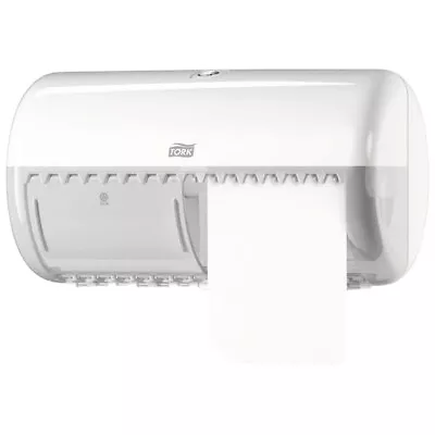 $19 • Buy Tork T4 Twin Toilet Paper Roll Dispenser White Container Canister Tissue Holder