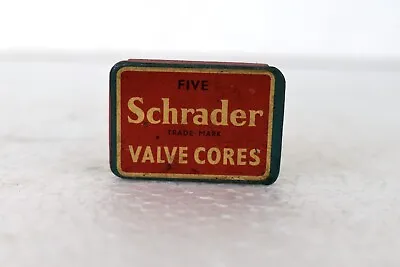 Vintage Schrader Valve Cores Advertising Tin Empty Uk Valve Pat Made In England • $46.02