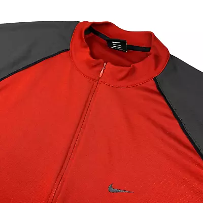 VTG Nike Tennis Challenge Court Andre Agassi Men's Full Zip Shirt Red/Gray • XL • $114.03