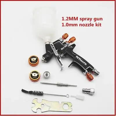 1.2MM Mini Spray Gun Kit 1.0MM Nozzle 400CC/250CC Tank Paint Mixing Cup Adapter • $51