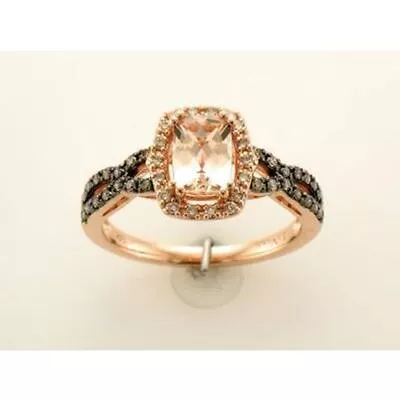 LeVian 14K Rose Gold White Morganite Diamond 0.95 Cts Ring Size 6 • $1771.29