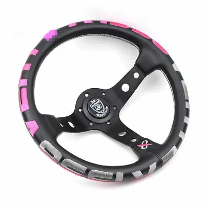 $3.99 • Buy 330mm Vertex 1996 Pink Stitch Leather Deep Dish Steering Wheel Fo MOMO Hub Drift
