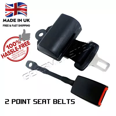 £15.95 • Buy Safety 2 Point Retractable Car Seat Lap Belt Adjustable Kit Universal One Set 