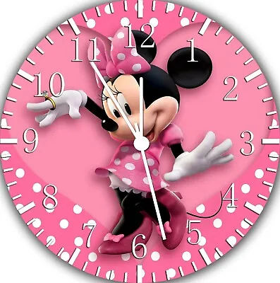 Minnie Mouse Wall Clock Silent Non-Ticking Frameless Nice Décor Or Gifts G165 • $16.95