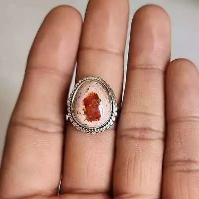 Mexican Fire Opal Natural Gemstone 925 Solid Sterling Silver Jewelry Ring 3 To12 • $43.34