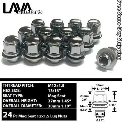 24 Pcs Toyota Lexus Scion 12x1.5 Chrome Oe Replacement Mag Seat Lug Nuts • $21.99