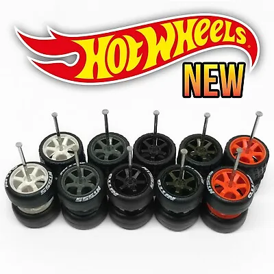 1/64 Scale RAYS VOLK TE37 R 6 Spoke Real Riderz Wheels Rims Tires Set Hot Wheelz • $3.99