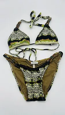 Lenny Niemeyer Printed Triangle Bikini With Leather Detail • £33.25