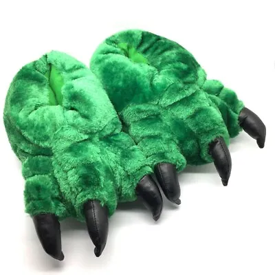 Unisex Novelty Monster Claw Animal Slippers Hulk Green • £14.99