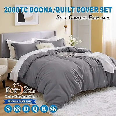 $37.99 • Buy 2000TC Quilt/Duvet/Doona Cover Set King Single/KS/Double/Queen/King/SK Size Bed