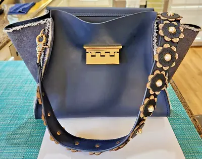 $45 • Buy Zac Posen Navy Blue Top Handle Crossbody Handbag