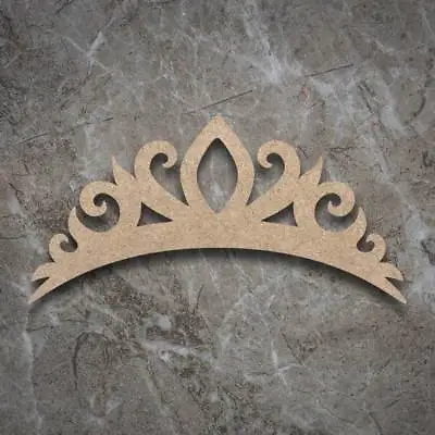 Large 4mm MDF Tiara Crown Craft Wooden Shape Blank Wood 15cm To 60cm Unpainted • £2.49