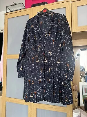 Zara Dress Polka Dot Dancing Ladies  Size 12? Eur Tag Says Large . • £5