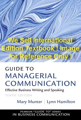 $79.90 • Buy NEW Guide To Managerial Communication 10E Mary Munter 10th International Edition